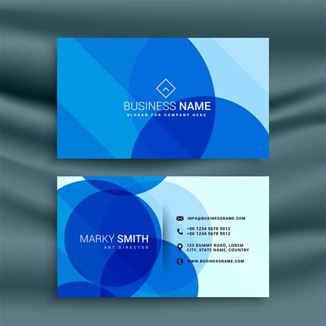 Abstract Blue Business Card Design Template Download Free Vector Art