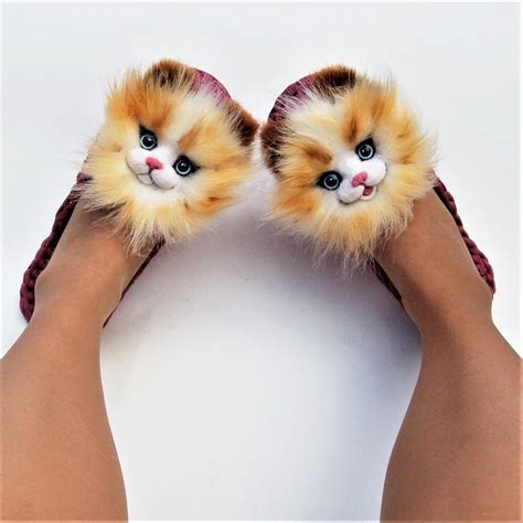 Ts For Her Cat Slippers For Women Slippers Cat Cotton Etsy