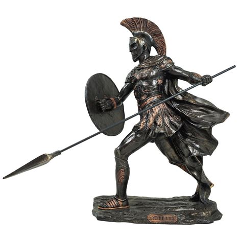 Estátua Aquiles Guerreiro Heroi Grécia Resina Decorativo