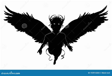 Black Silhouette Of A Beautiful Angel Woman Stock Vector Illustration Of Beautiful Darkness