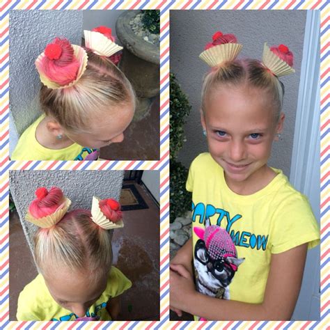 Cupcake Hair For Crazy Hair Day Bun Hairstyles Toddler Hairstyles