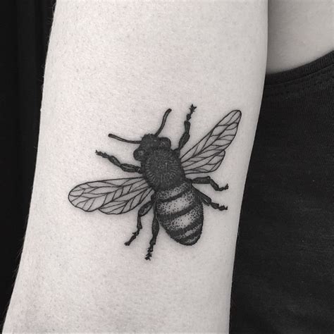 Fat Bee Dotwork Tattoo On Arm Best Tattoo Ideas Gallery