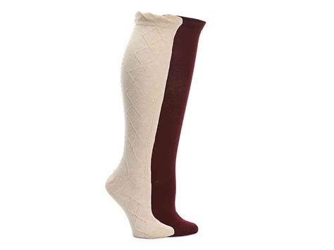 Kelly And Katie Cable Ruffle Womens Knee Socks 2 Pack Women Knee Socks Socks Kelly And Katie