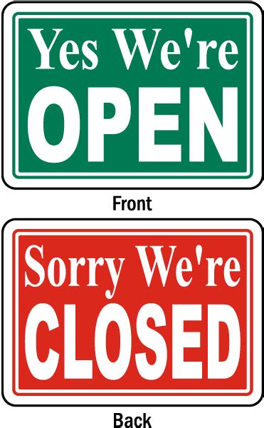 Yes Were Open Sorry Closed Safety Notice Signs For Work