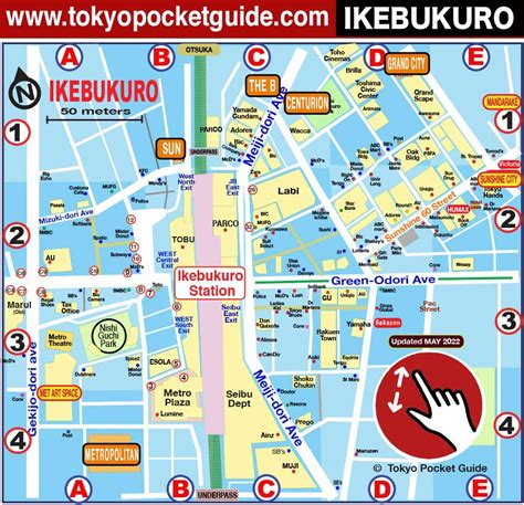Tokyo Pocket Guide Ikebukuro Map In English For Things To Do And