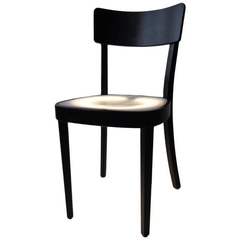 Neon Light Chair In Black Lacquered Wood From Horgen Glarus For Hidden