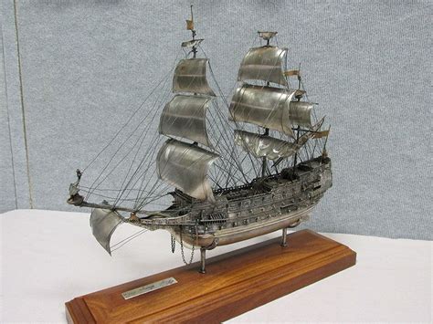 Royal Sovereign Silver Sailing Ship Model Continental Silver Model