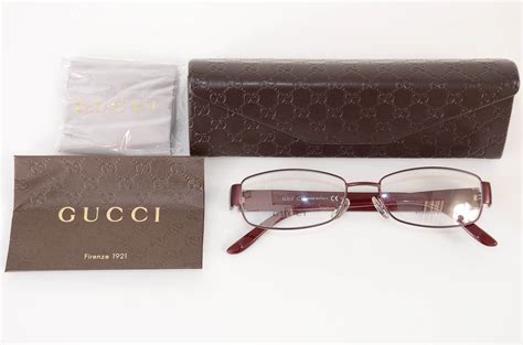 Gucci Gg4223 Red Stainless Steel Rectangle Frame Optical Eyeglasses New