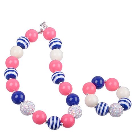 Baby Girls Kids Full Set Beads Bubblegum Necklace Jewelry Toddler