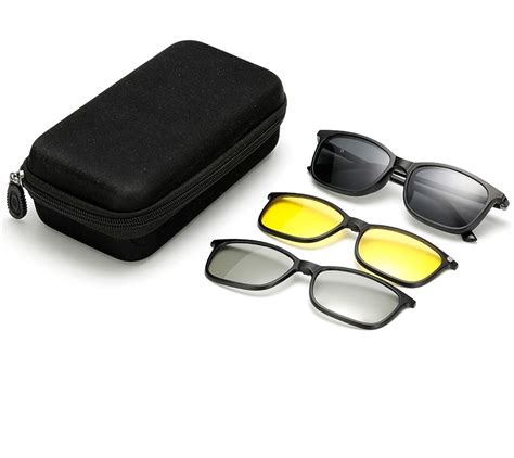 Men Polarized Magnetic 3pcs Clip Tr90 Myopia Glasses Lightest Eyeglasses Frame Man Sunglasses