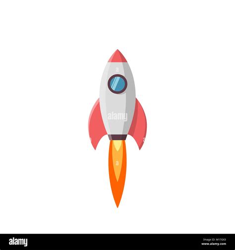 Rocket Launch Vector Illustration Isolated On White Stock Vector Image