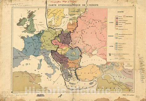 Map Europe 1918 Carte Ethnographique De Leurope Antique Vintage R