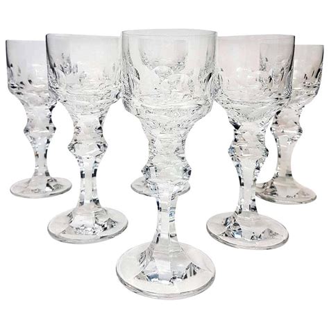 Set Of Six Large High End Crystal Goblets By Moser Glassworks For Sale At 1stdibs