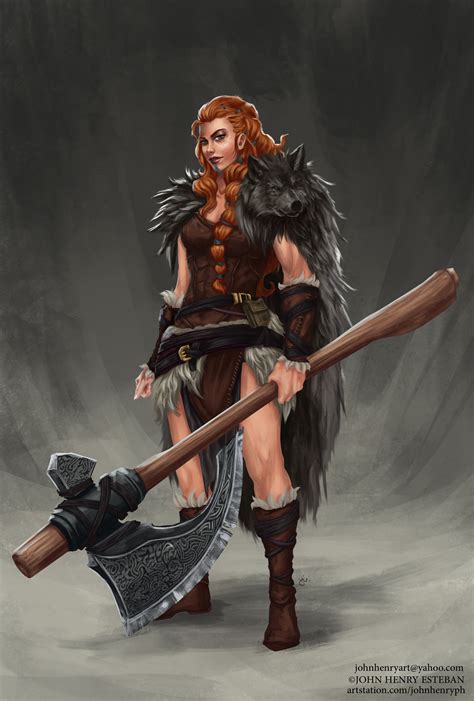 artstation female viking warrior