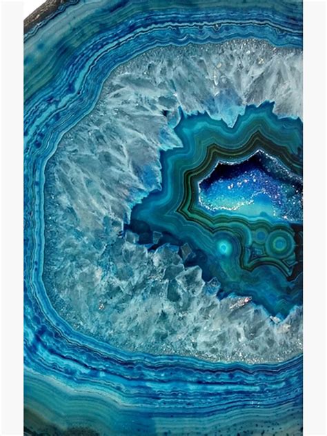 Teal Aqua Turquoise Blue Rock Agate Mineral Crystals Pattern Samsung