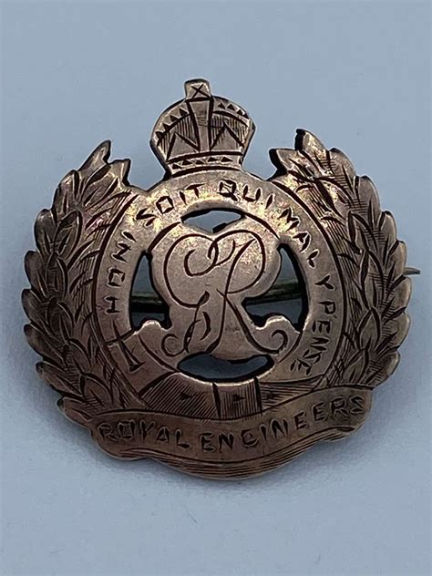 Ww1 Gold Fronted Silver Marked Royal Engineers Sweetheart Brooch