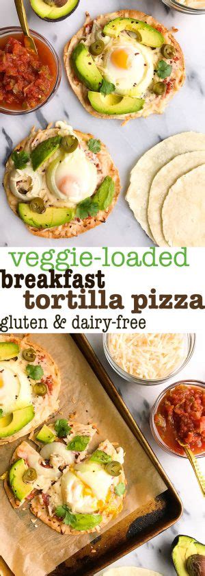 Veggie Loaded Tortilla Breakfast Pizzas Gluten And Dairy Free