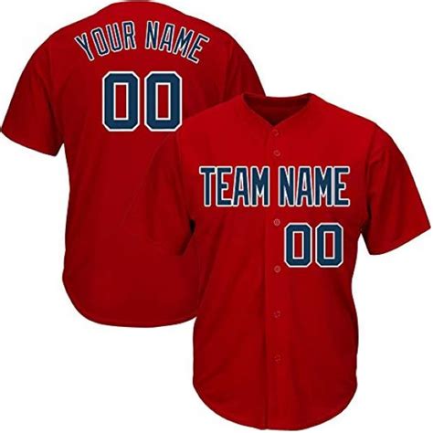 Custom Baseball Jersey Embroidered Your Names And Numbers Red Blank