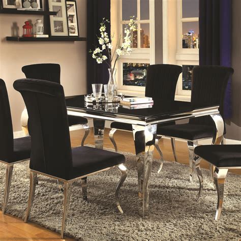 Coaster 102171set5 nelms 5 pc dining set (table and 4 chairs) by coaster co. Coaster Carone Contemporary Rectangular Dining Table ...