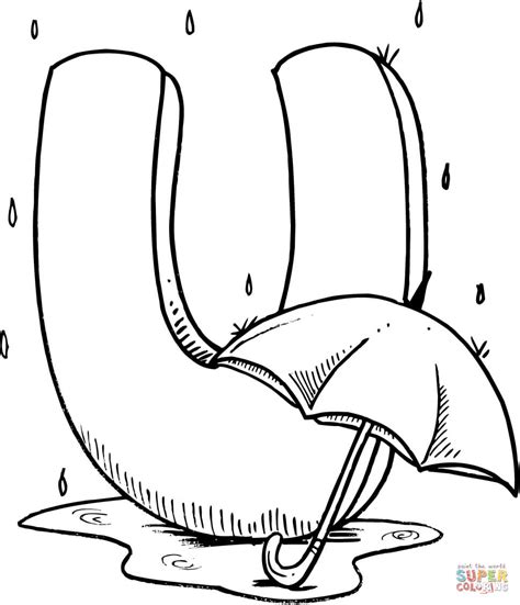 U Is For Umbrella Page Coloring Pages