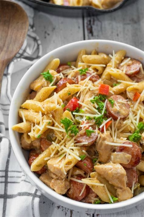 2 cups heavy cream ( 480 ml ). Cajun Chicken and Sausage Pasta - This Ole Mom