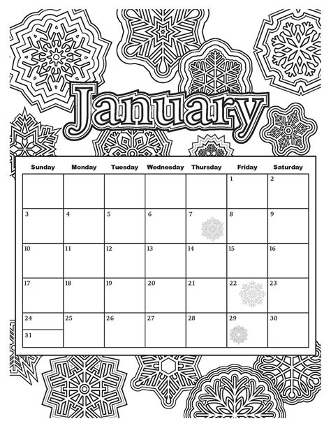 Coloring Calendar Printable Printable World Holiday