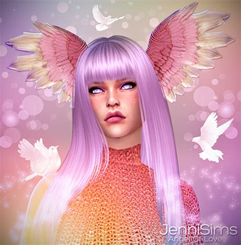 Jennisims Downloads Sims 4 Accessory Angel Of Love Wing Head Male Female 5 Sims 4 Sims