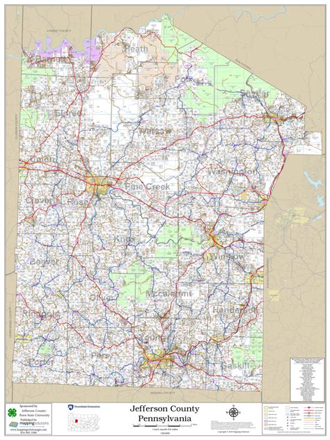 Jefferson County Pennsylvania 2020 Wall Map Mapping Solutions