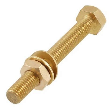 Golden Full Thread Brass Nuts Bolt Size M20 Available Thread Size 1