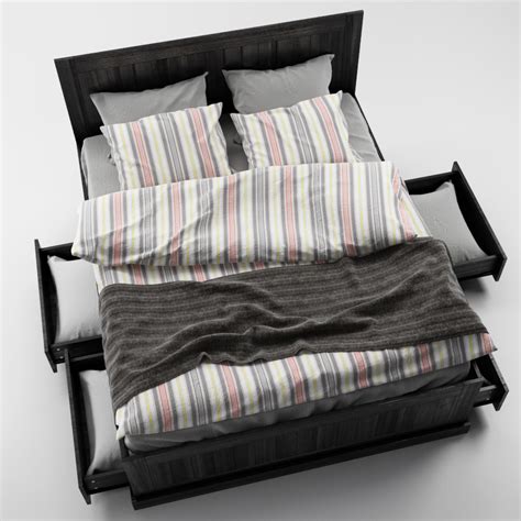 Die hemnes schlafzimmerserie aus massivholz bietet dir schöne möbel im traditionellen stil. 3d model fjell bed ikea