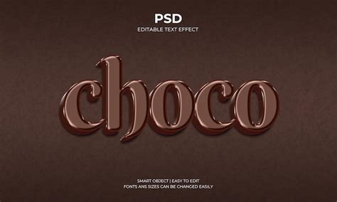 Efeito De Texto D Edit Vel Choco Psd Premium