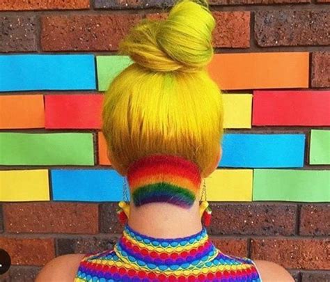 Pin By Frankie Buttons On A Nulook Rainbow Undercut Crazy Hair