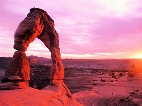 Sunset On Delicate Arch Free Stock Photo Public Domain Pictures