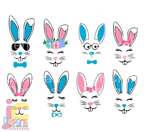 Cute Bunny Clipart Rabbit SVG Rabbit Face Bunny Face SVG Cut File