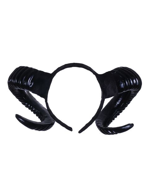 Ram Horns Black Headband Elegant Gothic Satan Faun Creature