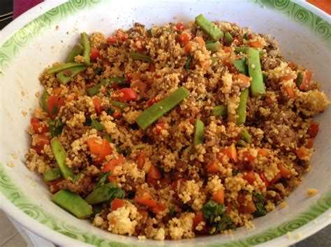 Combine the water and oil, and add to the couscous. Morrocan minced beef and herby cous cous | World recipes