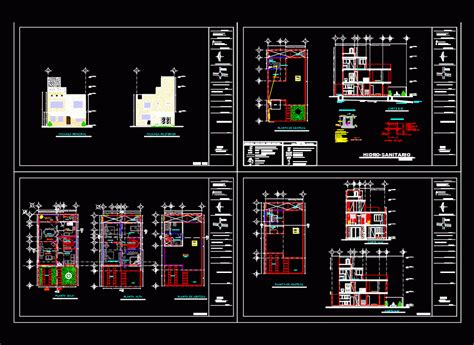 Three Story House With Garden 2d Dwg Full Plan For Autocad
