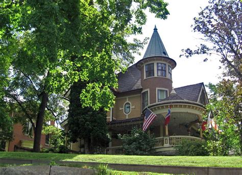 Victorian House With Round Tower And Veranda Decorah Iowa Victorian