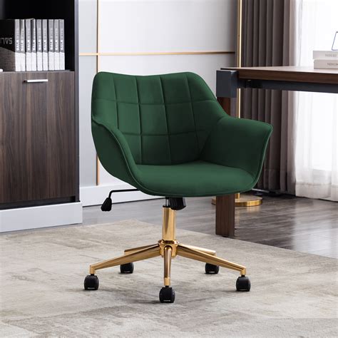 Duhome Modern Home Office Desk Chair Mid Back Velvet Mid Century Modern