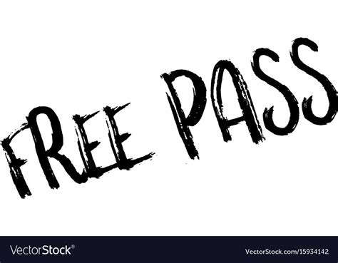 Free Pass Rubber Stamp Royalty Free Vector Image