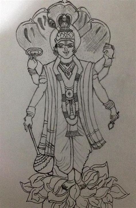 How To Draw Lord Vishnu Easy Step By Step I Will Be Drawing Using