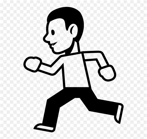 Person Running Emoji Clipart Sport Emoji Black White Png Download