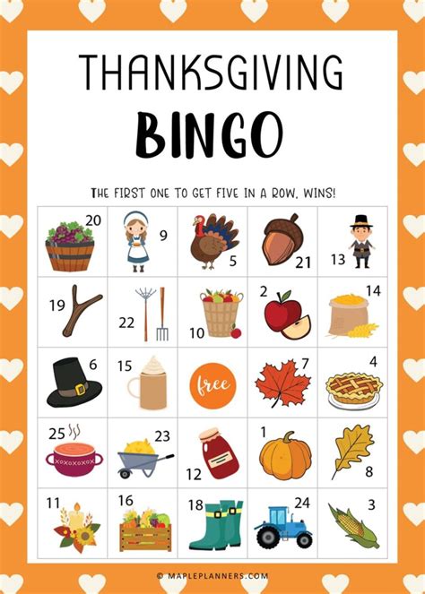 Free Thanksgiving Bingo Printable Fun Activities For Kids