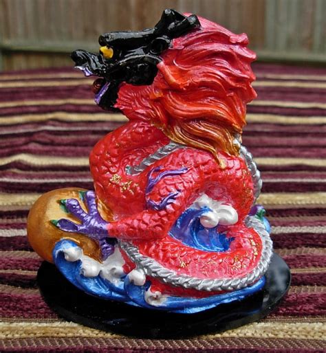 Handmade FENG SHUI Ceramic Dragon Hand Painted RED Small Etsy UK