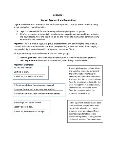 Solution Lesson 1 Logical Argument And Proposition Studypool