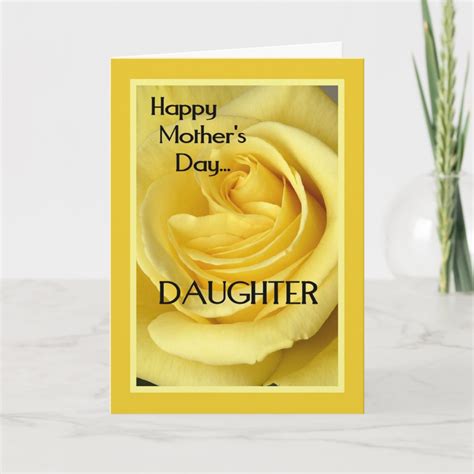 Happy Mothers Day Daughter Yellow Rose Card Zazzle