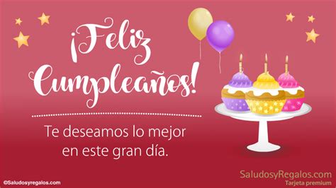 Feliz Cumpleaños Con Cupcakes Y Buenos Deseos Feliz