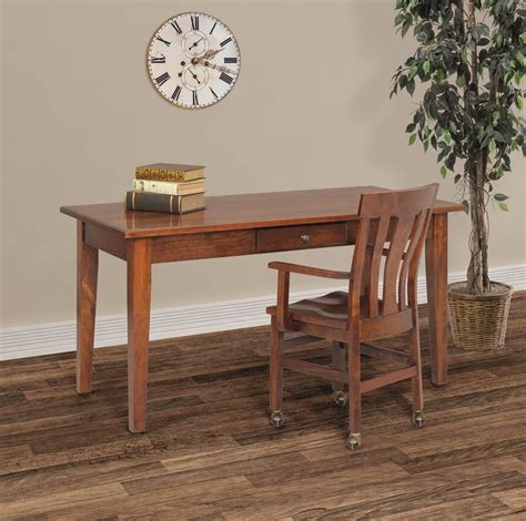 Letha Solid Wood Library Table Countryside Amish Furniture