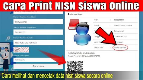 Cara Cetak Atau Print NISN Siswa Secara Online YouTube