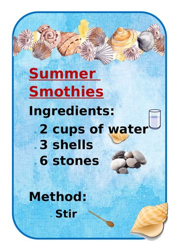 Summer Specials Mud Kitchen Recipe Book Teaching Resources